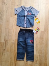 New, VINTAGE Mickey Mouse Clubhouse 2 Piece Baseball Set Boys Size 12 - 18 MONT