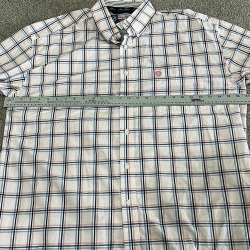 Wrangler George Strait Shirt Mens 2XL Pink Blue Plaid Windowpane Long Sleeve - Picture 4 of 24