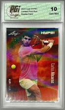 Carlos Alcaraz 2023 Leaf HYPE! #108A Orange Shimmer #1/1 Rare Trading Card PGI