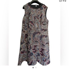 Tory Burch Abstract Multicolor Sleeveless Sheath Dress Size 10