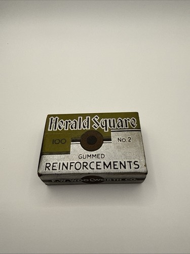 Vintage Herald Square No. 2 Gummed Paper Reinforcements ~ FW Woolworth Co ~ USA - Imagen 1 de 6