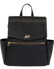 Freshly Picked Mini Classic Diaper Bag Backpack, Wipeable Vegan Leather Black, 8
