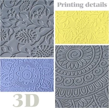 12 Pcs Polymer Clay Texture Sheets Mat Works with Polymer Clay Cutter Embossi...