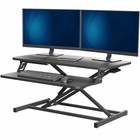 VIVO Black Height Adjustable 32" Standing Desk Monitor Riser, Sit Stand Tabletop