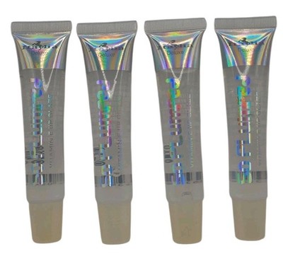4 Pack Italia Deluxe So Plumped 4pc Clear Lip Glaze Vitamin E Hydrating Vegan