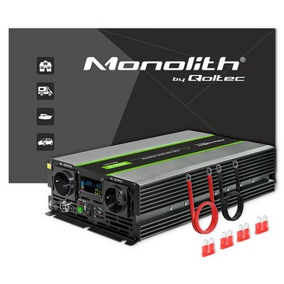 Qoltec Monolith Spannungswandler | 3000W | 6000W | 24V auf 230V | Reiner Sinus |