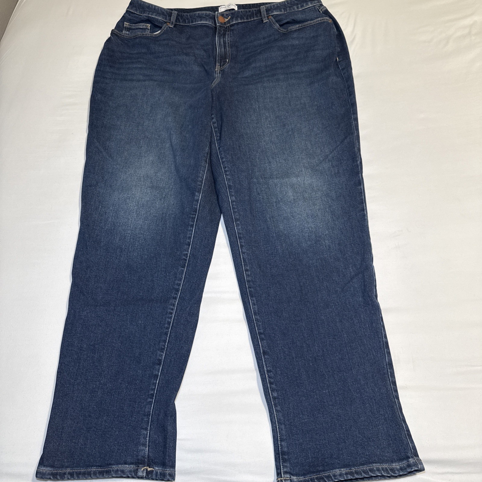 Lane Bryant Womens Mid Rise Boyfriend Dark Blue Jeans  Straight Womens 20 Long