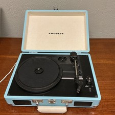 Crosley Blue Portable Turntable CR8005A-TU Cruiser Portable 3-Speed Works Great