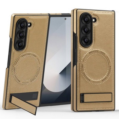 Für Samsung Galaxy Z Fold7 Fold6 Fold5 4 Leder Magnet Magsafe Ständer Handyhülle