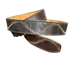 Vintage Nocona Embossed Leather Western Belt Size 40 Brown No Buckle