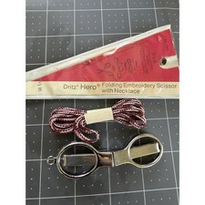 Vintage Scovill Dritz Hero Folding Embroidery Scissors 3&frac12;" w/ Necklace Hong Kong