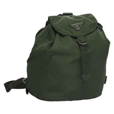 PRADA Backpack Nylon Khaki Silver Auth bs28214 | eBay display picture 1
