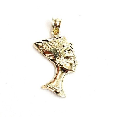 10k Gelbgold massiv Gold Ägyptische Königin Nofretete Kopf Anhänger feiner Schmuck 2,5g