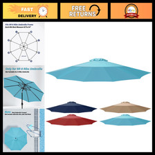 9ft Patio Umbrella Replacement Canopy Cover - Turquoise, 8 Ribs, Outdoor Shade