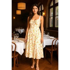 NWT ASTR The Label Floral Bodice Corset Maxi Dress L Feminine Cottage Romantic