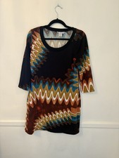 papillon Women’s Retro Print Dress Above the Knee- -Sz L