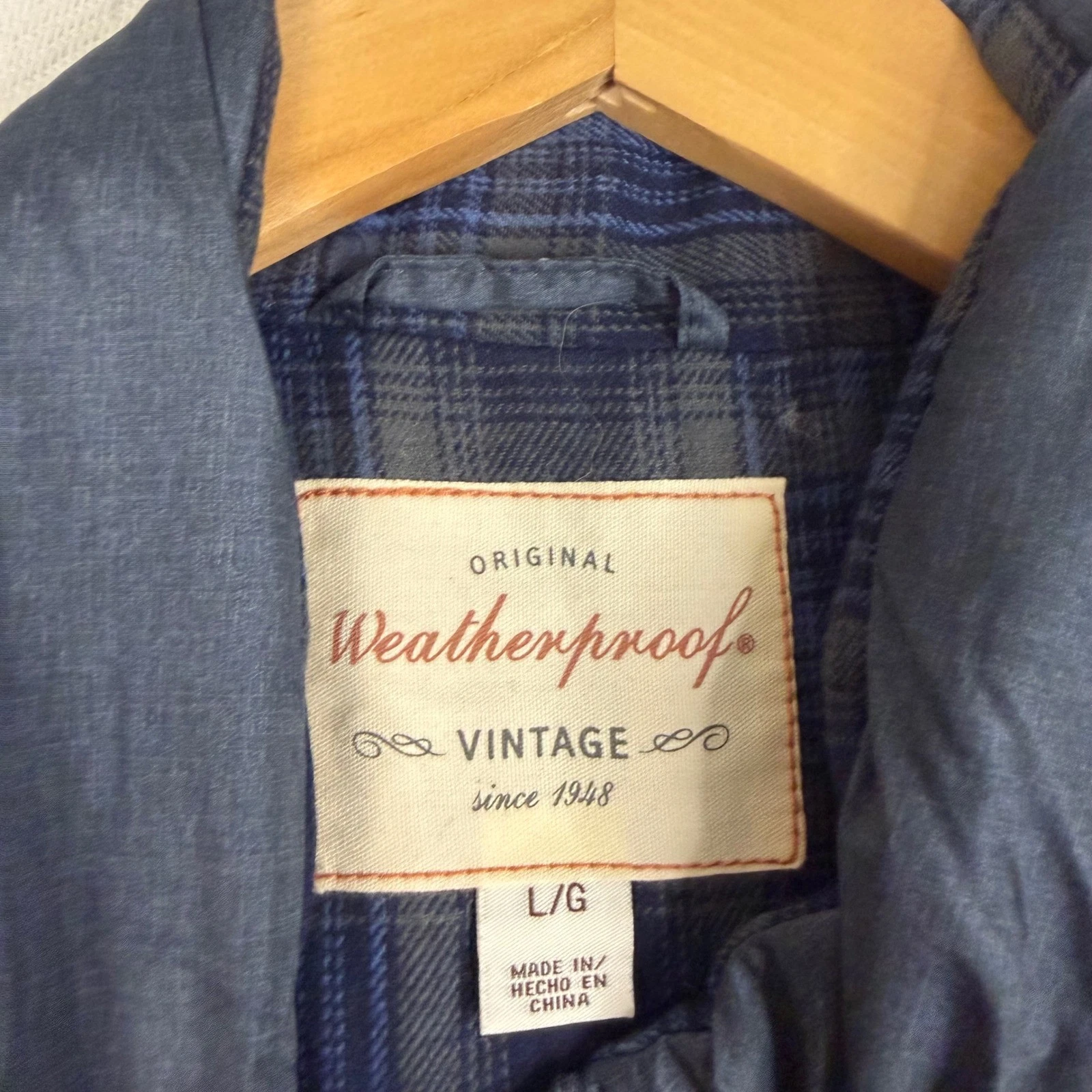 Weatherproof Vintage Mens Puffer Vest Navy Blue Quilted Flannel Lined Large NEW image 3