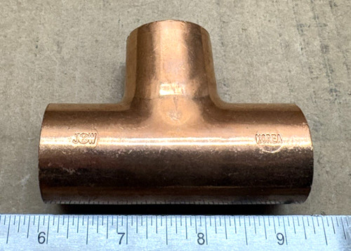 1-1/4" Copper Sweat Tee Fitting โ Plumbing Pipe Tee Connector Type L/M