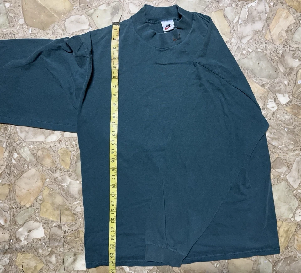 Camisa Nike Vintage Años 90 Manga Larga Cuello Simulado Verde Profundo Talla XL Foto 2 de 4