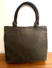 90s Moschino Redwall Brown Fabric Tote Bag Vintage