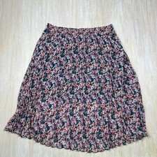 Disney Cinderella Floral Print Charming Pleated Elastic Stretch Midi Skirt XL