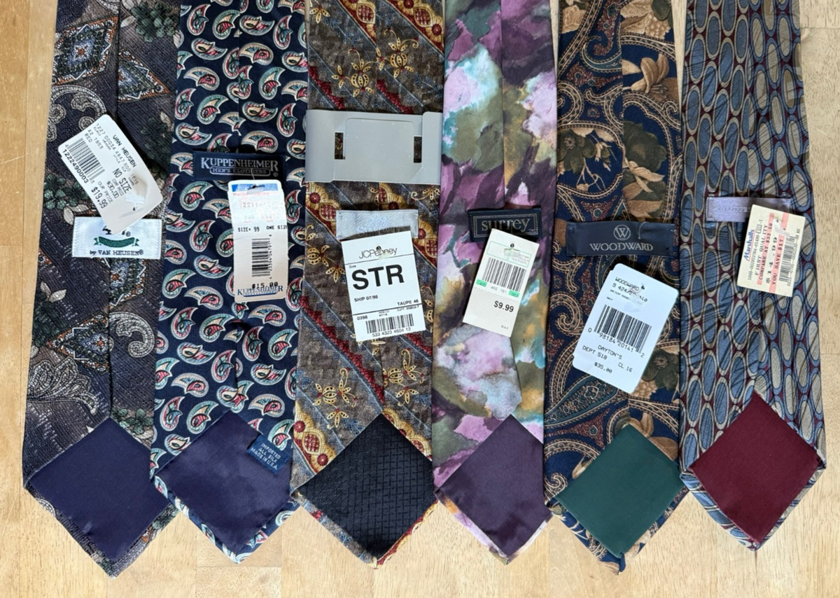 VTG Vintage NOS Deadstock NWT Neckties Silk Ties Lot of 6 | eBay