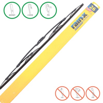 Rain-X RX30126 WeatherBeater Professional Wiper Blade 26 Inch- J-Hook Side Pin