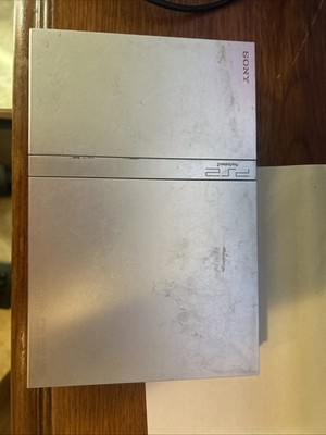 PlayStation 2 Slim Silver Console Tested No Issues, Worn Condition