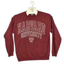 Harvard University Crimson Red Crewneck Sweatshirt Medium Distressed Logo