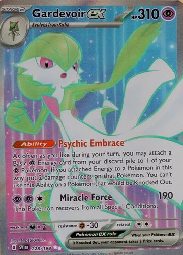 Gardevoir ex - Full Art Scarlet Violet SVI EN 228/198 Ultra Rare Pokemon Card NM