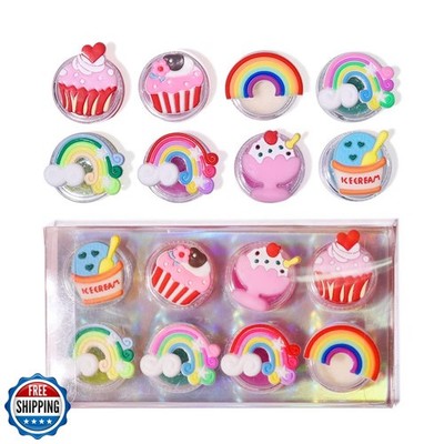 Mebtmel 8PCS Cute Lip Gloss for Girls, Party Favors Lip Balm Set for Kids, As