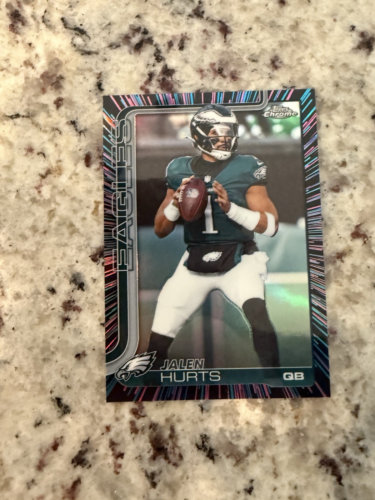 2025 Topps Chrome Jalen Hurts SSP Neon Pulse Refractor Philadelphia Eagles