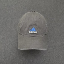 Adidas Hat OSFA Blue Plain Logo Adjustable Dad Cap Three Stripes