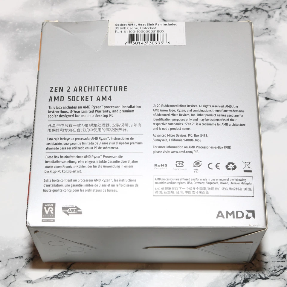 NEW - AMD Ryzen 5 3600 (3.6 GHz) 6-Core 12-Thread (Unlocked) Desktop Processor - Image 4 of 4