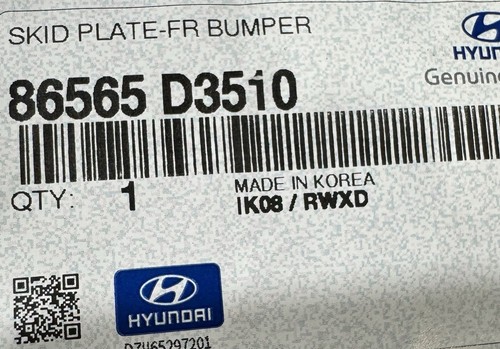 2019-2021 Hyundai Tucson Skid Plate Front Bumper H 86565 D3510 *4497* - Picture 5 of 5