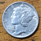 1941 Mercury Silver Dime AU-BU #AB919