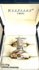 Keepsake Trio Ellington 10k Yellow Gold Marqu...