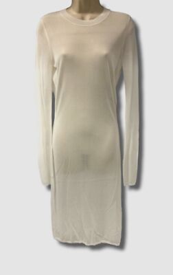 $1081 Alaia Women's White Sheer Long Sleeve Mini Dress Size IT42 US10