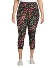 Terra and Sky Pink Ditzy Floral High Rise Capri Leggings 3X (24W-26W) NWT — photo 1