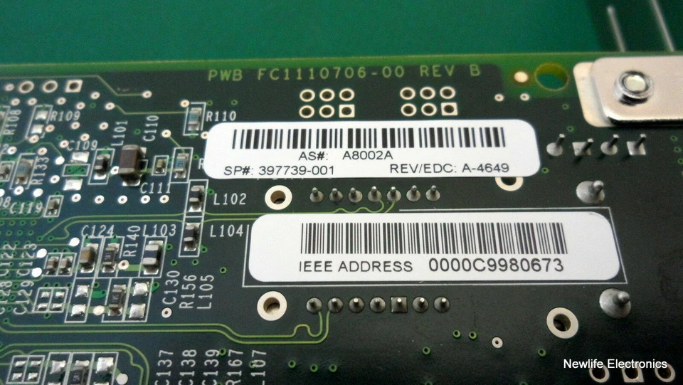 HP 397739-001 4Gb PCIe x4 FC HBA FC2142SR A8002-60001 (Low-profile) - Image 4 of 4