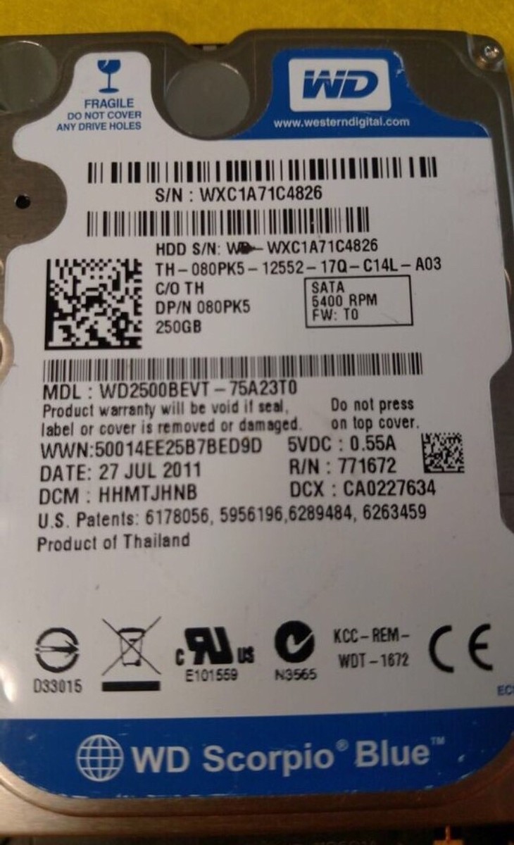Western Digital Scorpio Blue WD2500BEVT-75A23T0 250GB SATA 5400RPM