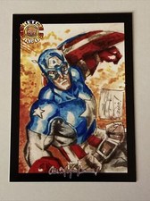 CAPTAIN AMERICA Sketch Card Print 001 Signed by Chris McJunkin