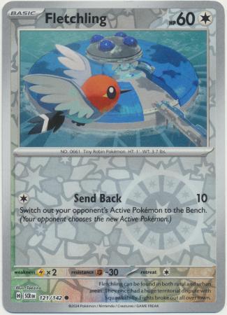 FLETCHLING 121/142 STELLAR CROWN POKEMON (REVERSE HOLO, NM)