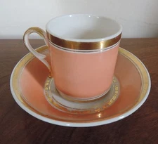 Antique 19th c. Empire Old Paris Porcelain Tea Cup & Saucer French Coffee Can