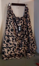 PRETTY LITTLE THING Size 22  Ruched Front Stone Print  Bodycon Dress