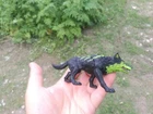 Chap Mei Black Dark Dire Wolf Animal Toy Figure With Red Eyes And Green Fur 2"