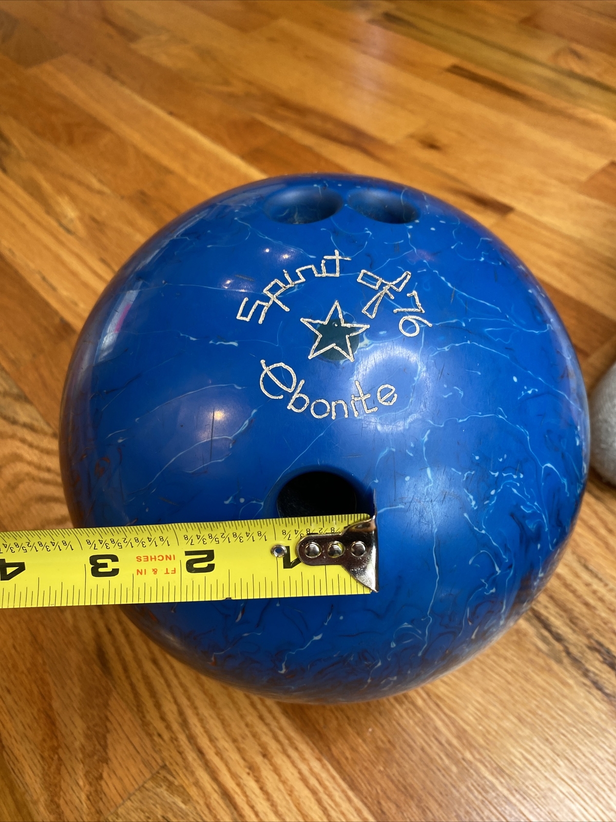 Vintage Ebonite Spirit Of 76 Red White & Blue Patriotic Bowling Ball