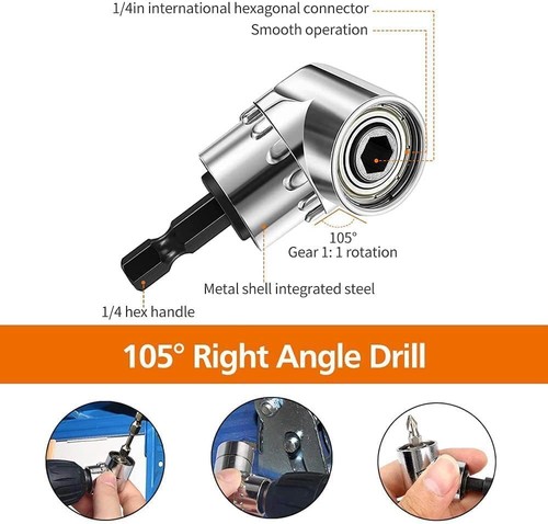 Winkelschrauber Vorsatz Adapter Winkelaufsatz Akkuschrauber Bithalter 1/4" DHL - Bild 21 von 28