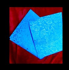 2pk Pen gear 2 pocket sea shell Design blue folder,durable Poly,hole Punched,