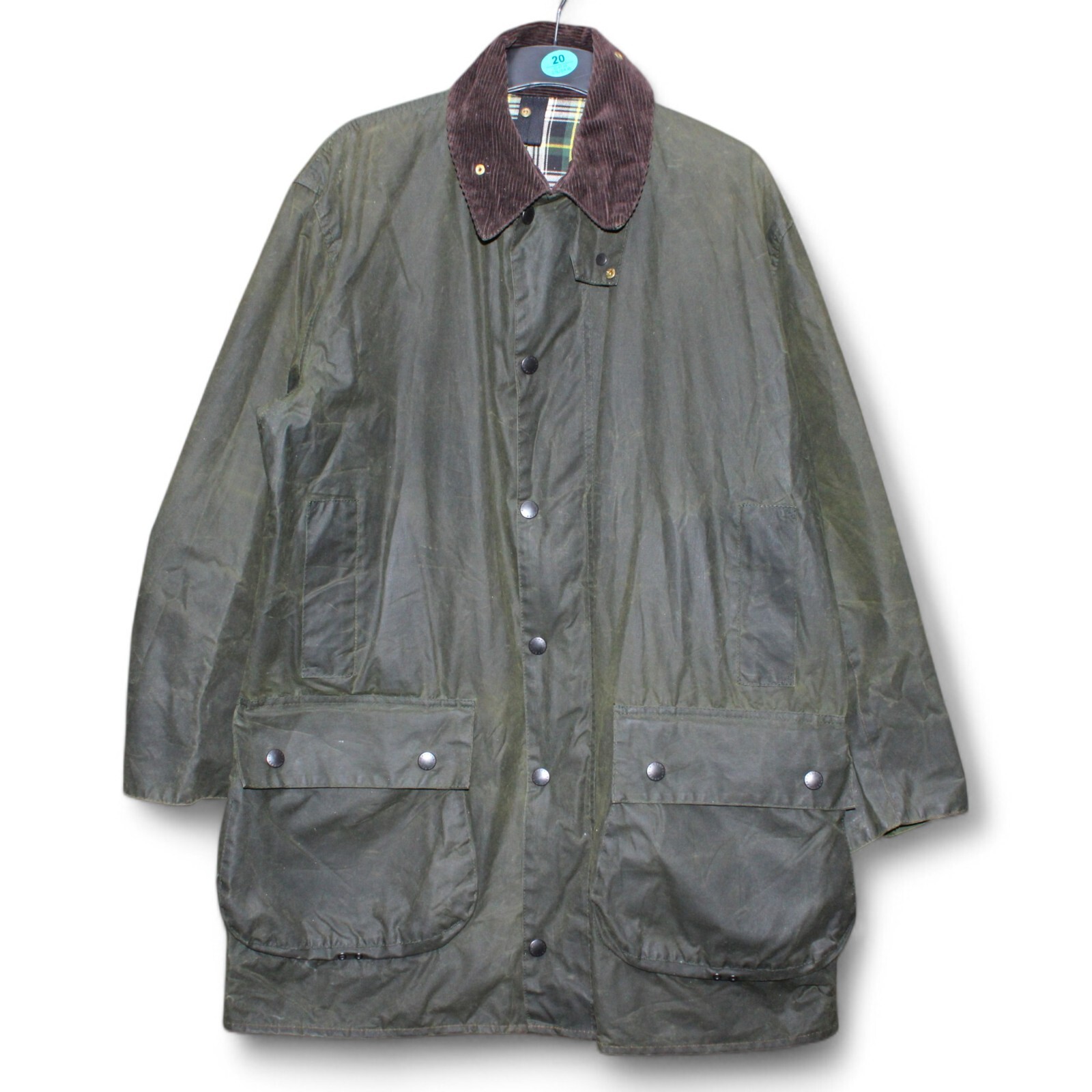 Barbour Border A200 C42/107cm Green Waxed Men's Hunting Coat Shooting 1998